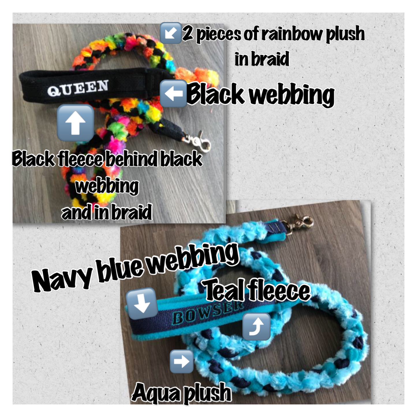 Plush Carbon Braid Clip Leash