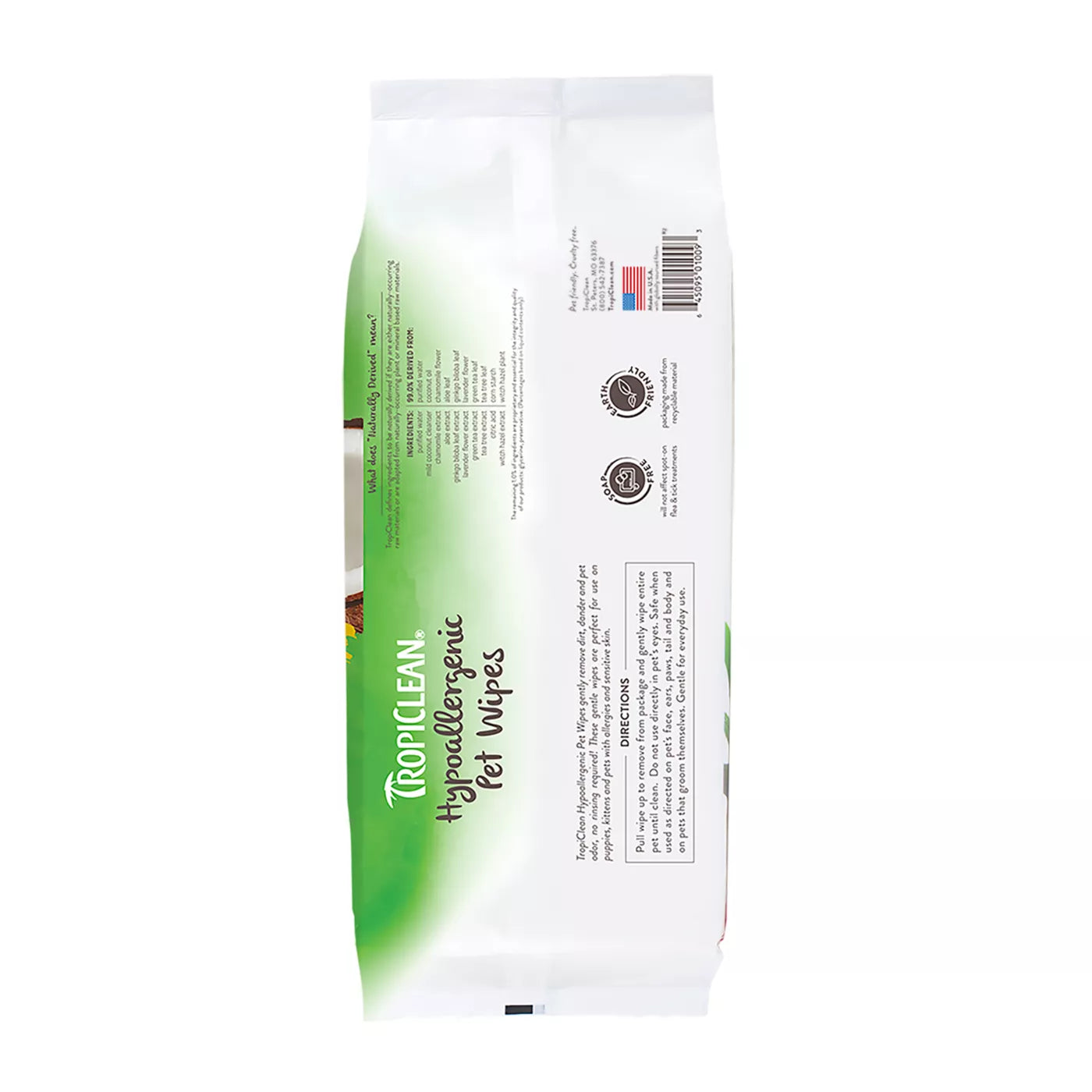 TropiClean® Hypoallergenic Cleaning Pet Wipes